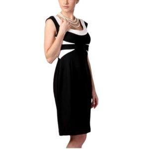 Maggy London Sleevless Dress Size 6 Navy White